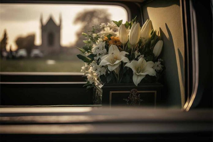 White flowers in a car