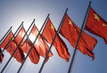 red chinese flags