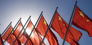 red chinese flags