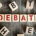 Debate spelled in blocks