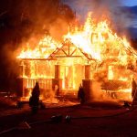 House engulfed in flames