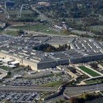 Aerial view of the Pentagon building