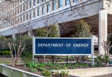 "Department of Energy" sign outside a government building.