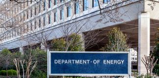 "Department of Energy" sign outside a government building.