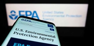 EPA website displayed on smartphone and screen.