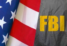 American flag and FBI logo