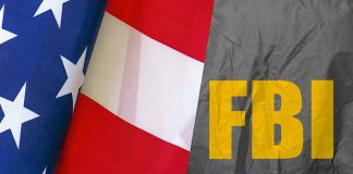 American flag and FBI logo