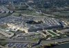 Aerial view of the Pentagon building and surroundings.