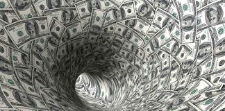 Tunnel of one hundred dollar bills