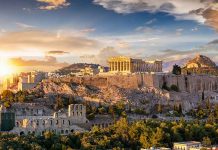 Acropolis of Athens at sunset