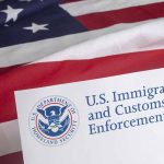 U.S. Immigration and Customs Enforcement document on flag